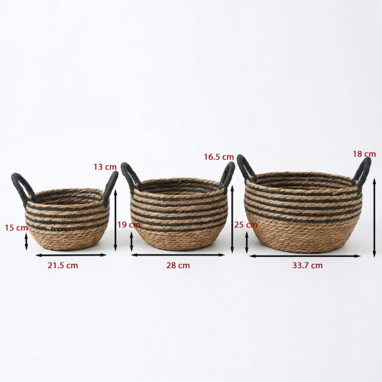 Straw Basket Set 3 Pcs